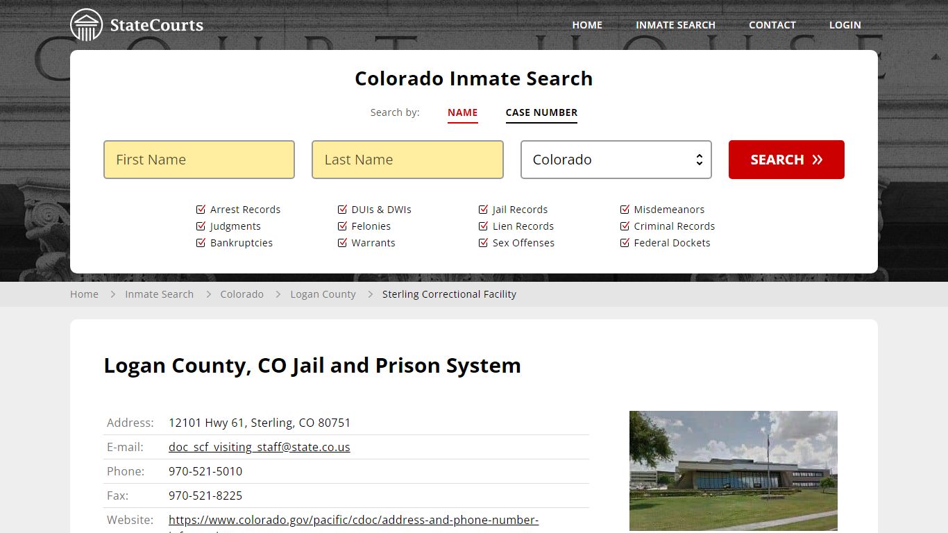 Sterling Correctional Facility Inmate Records Search, Colorado ...